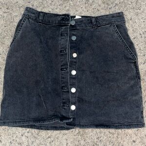 Black Roxy Jean Skirt